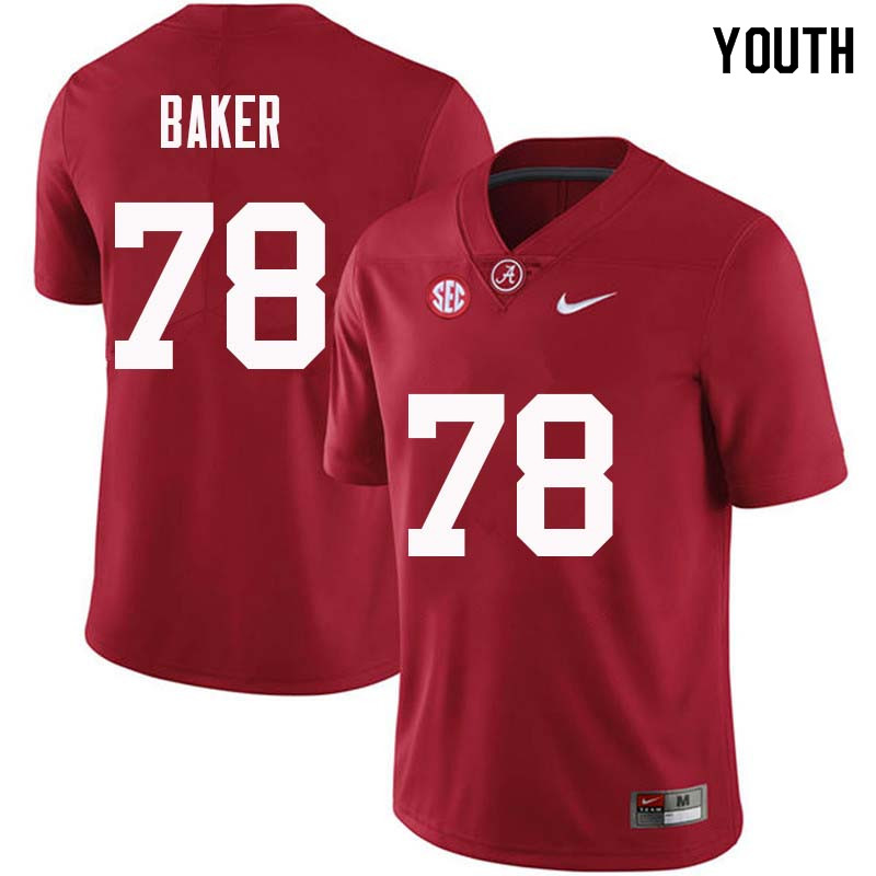 Youth #78 Elliot Baker Alabama Crimson Tide College Football Jerseys Sale-Crimson